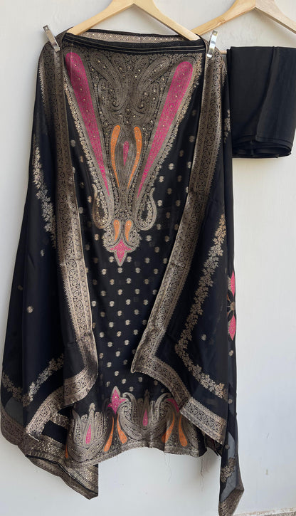 Banarasi silk unstitched ladies suit Rc17878 (d)