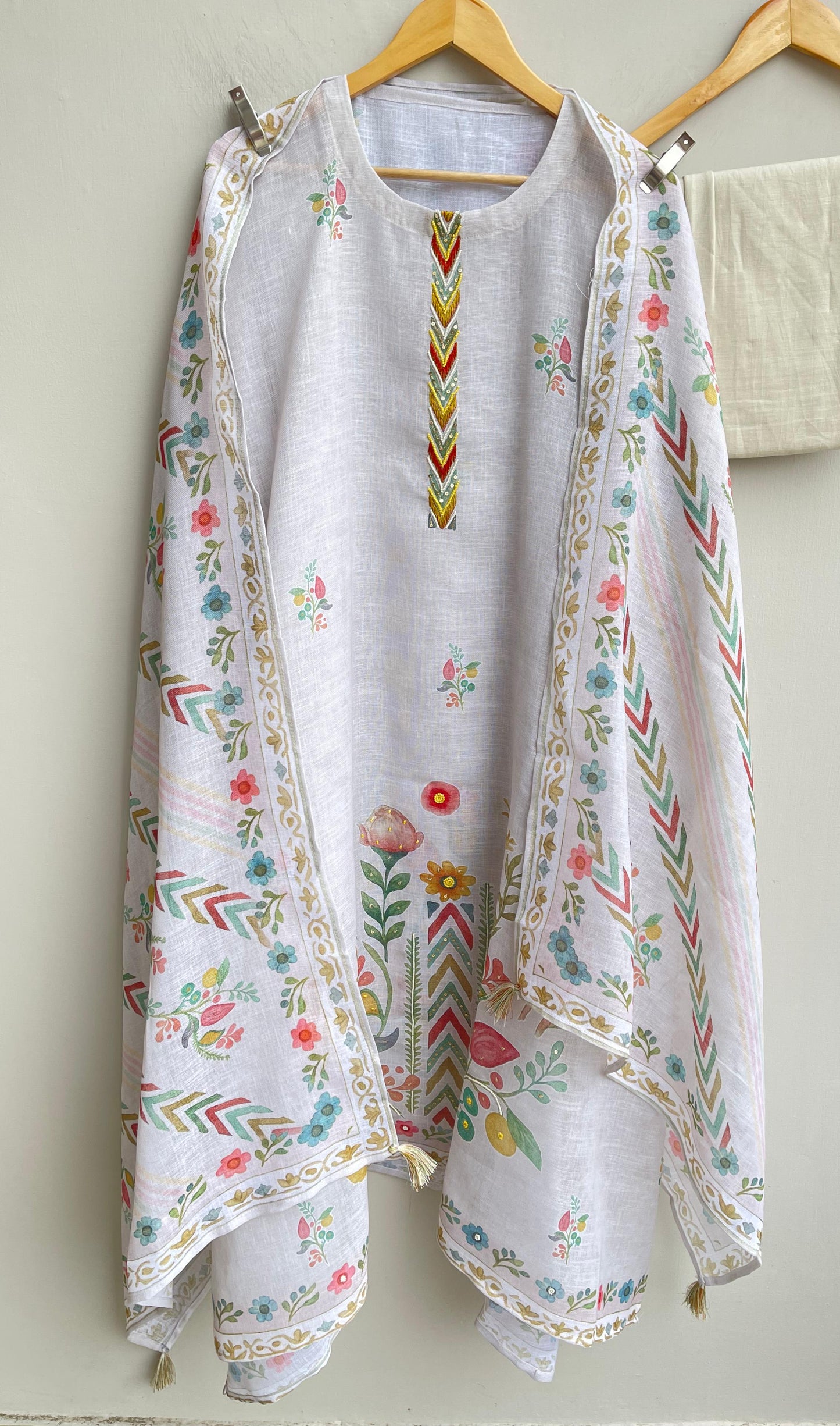 Self Linen Printed Unstitched Ladies Suit RC-18597 – view 8