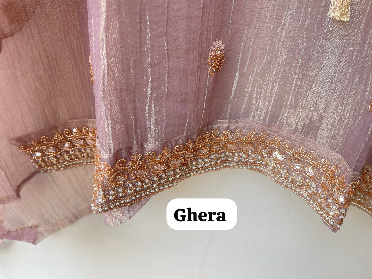Exquisite Crushed Shimmer Tissue Designer 3 Pcs Suit Set