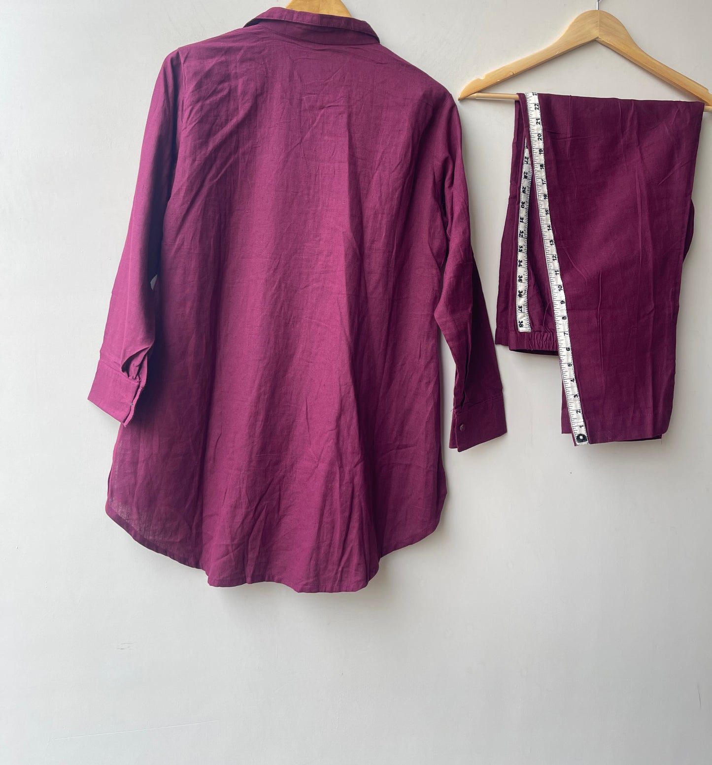 Soft linen cotton stitched ladies coord set Rc19089
