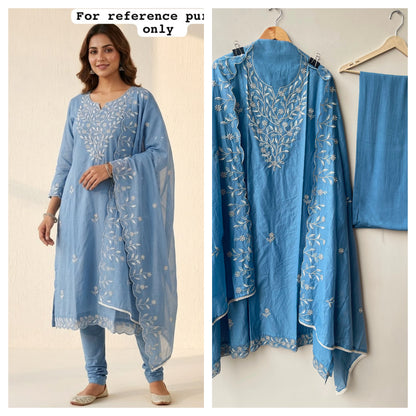 Mul chanderi unstitched ladies suit Rc19080