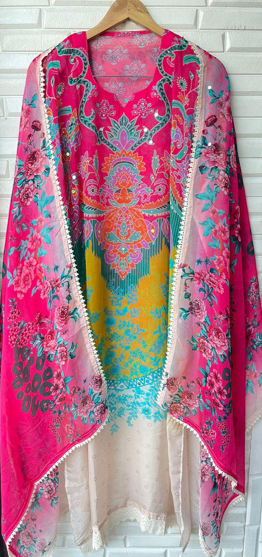 Organza Printed Semi Stitched Ladies Suit RC-15421 – view 2