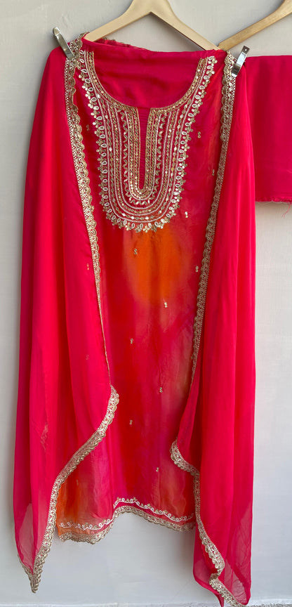 Organza shaded unstitched ladies suit Rc17889