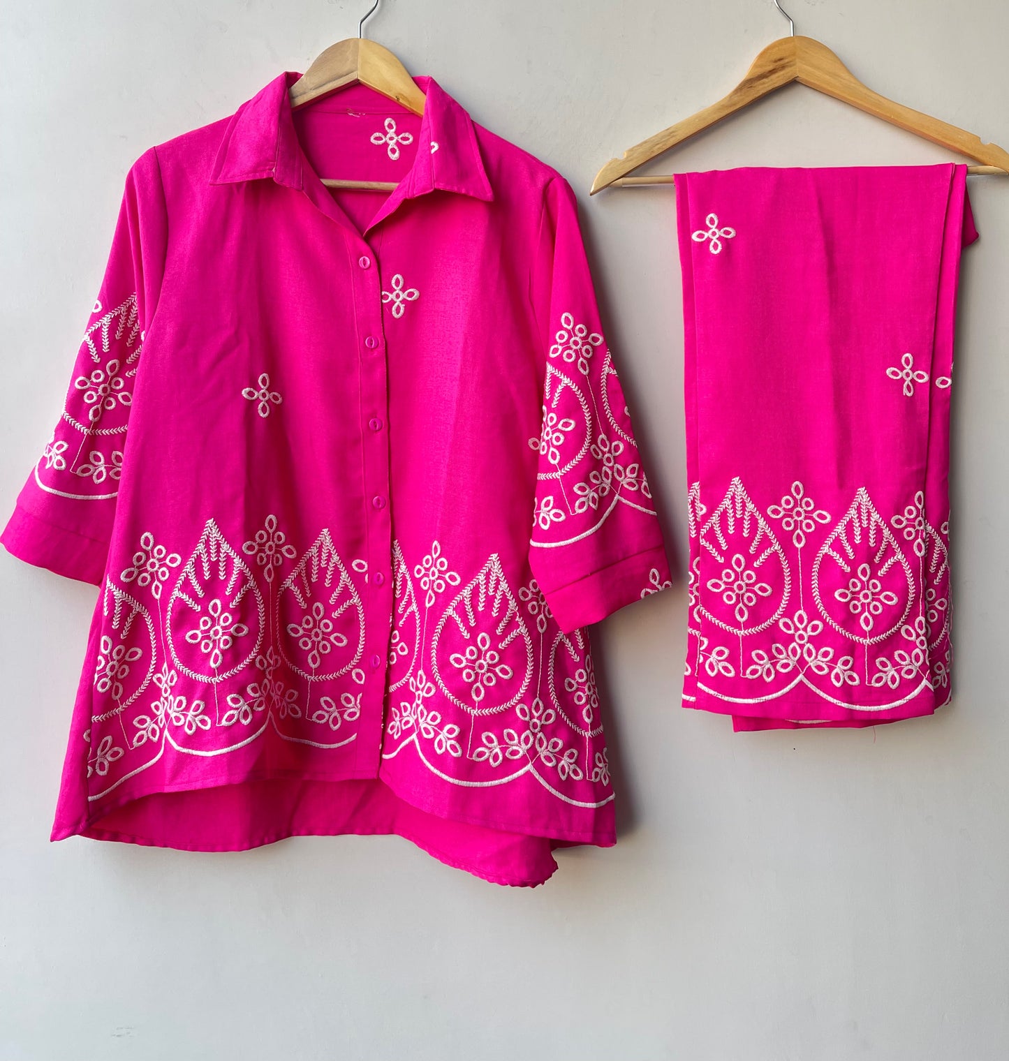 Soft linen cotton stitched ladies coord set Rc19114