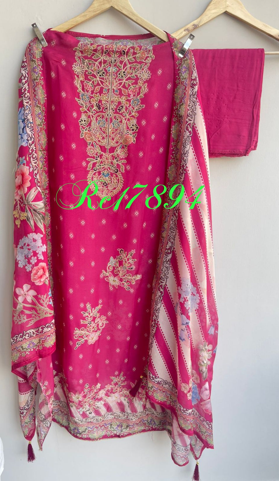 Organza unstitched ladies suit Rc17894