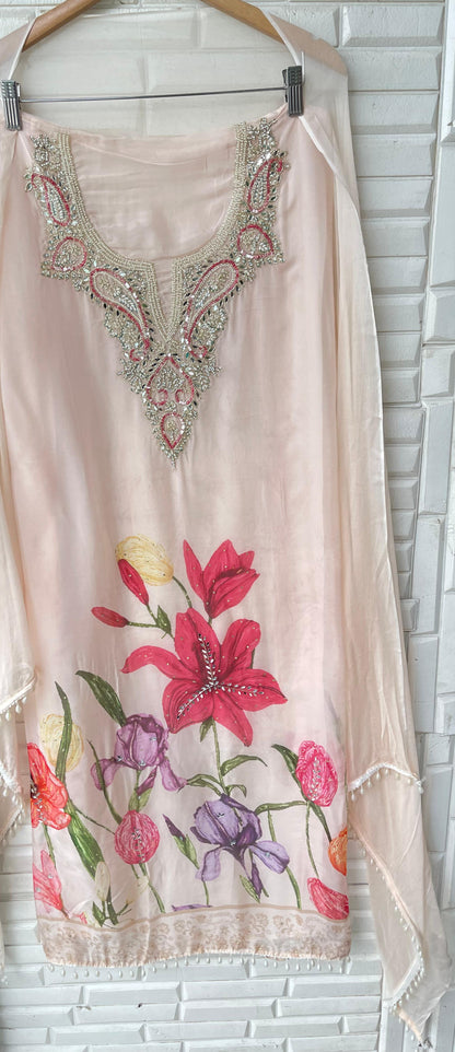 Organza unstitched ladies suit Rc17401