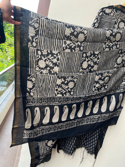 Maheshwari cotton chanderi printed unstitched ladies suit Rc19284 (c)