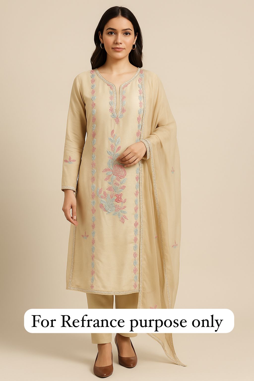 Crape satin unstitched ladies suit Rc17741