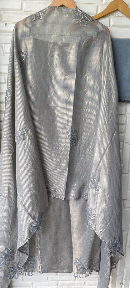 Brocade self banarasi shimmer silk unstitched ladies suit Rc17747 (a)