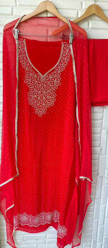 Organza unstitched ladies suit Rc17799