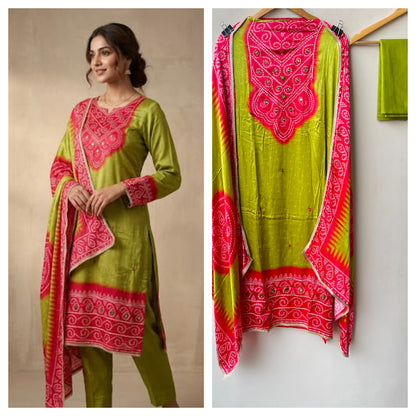 Gajji silk printed unstitched ladies suit Rc19236 (b)