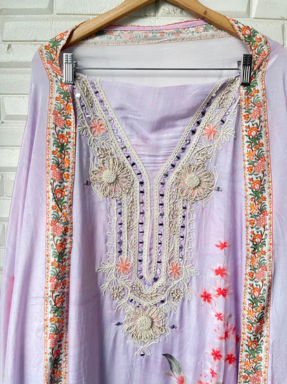 Muslin silk unstitched ladies suit Rc17420