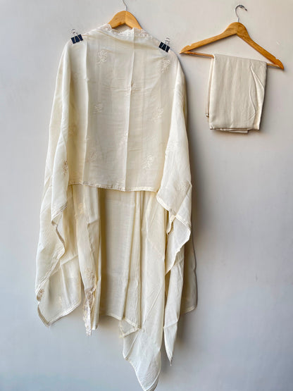 Mul chanderi applique work unstitched ladies suit Rc19279