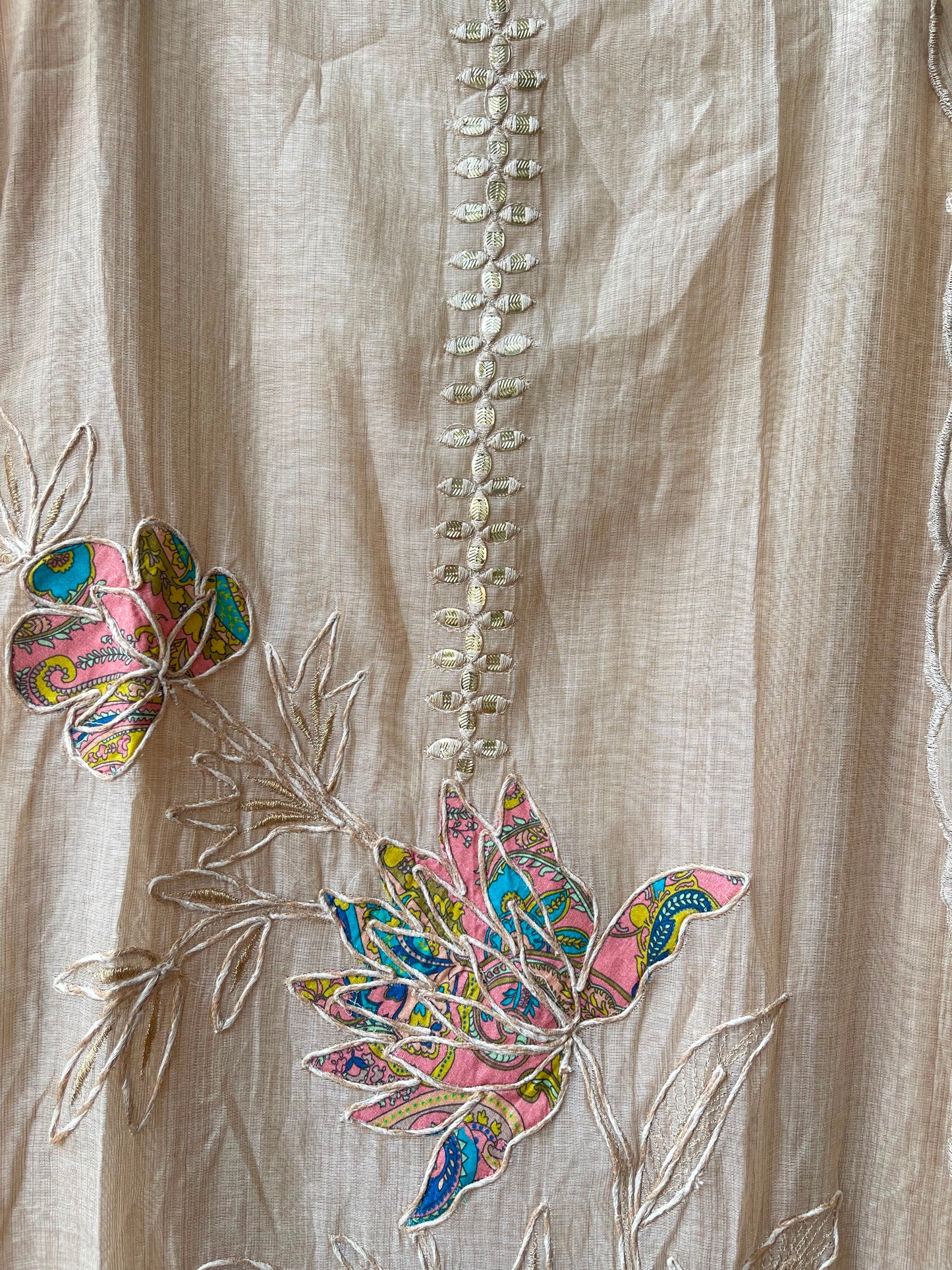 Fine mul chanderi unstitched ladies suit Rc19174