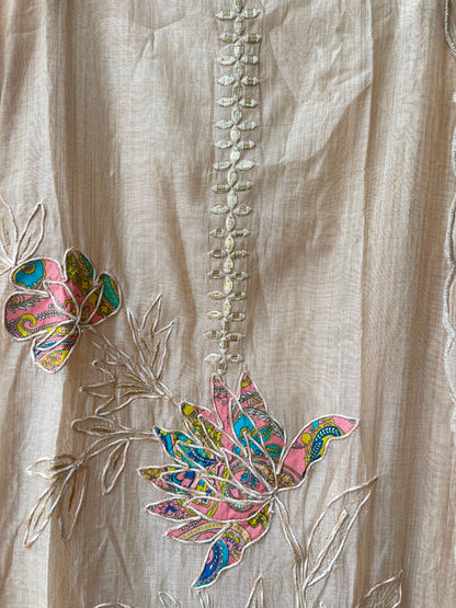 Fine mul chanderi unstitched ladies suit Rc19174