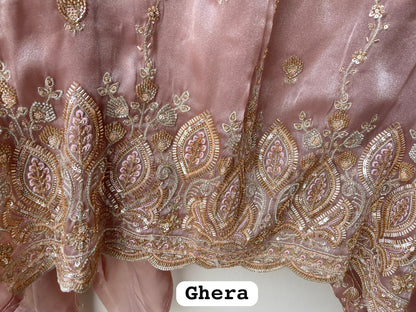 Shimmer glass silk fabric unstitched ladies suit