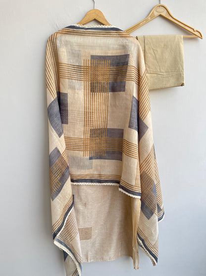 Soft linen unstitched ladies suit Rc18455