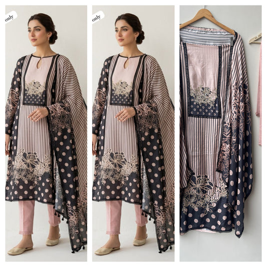 Muslin Printed Unstitched Ladies Suit RC-18764