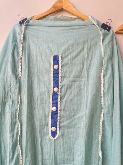 Designer Mul Chanderi Unstitched Suit Set