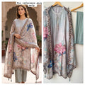 Glass organza printed ladies unstitched suit Rc19205