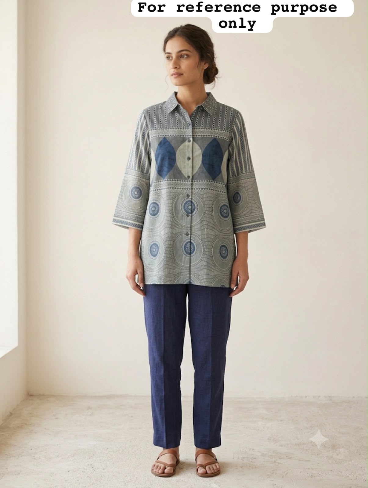 Satin crepe stitched ladies  readymade shirt Rc19014 (b)
