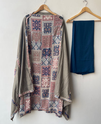 Designer Cotton Printed 3pcs Unstitched Suit Set