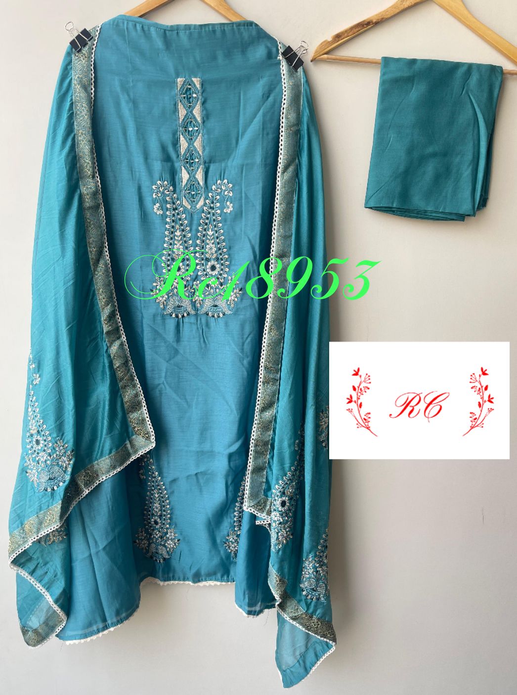 Mul chanderi unstitched ladies suit Rc18953