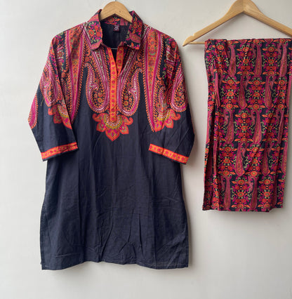 Cotton printed stitched ladies coord set Rc19087