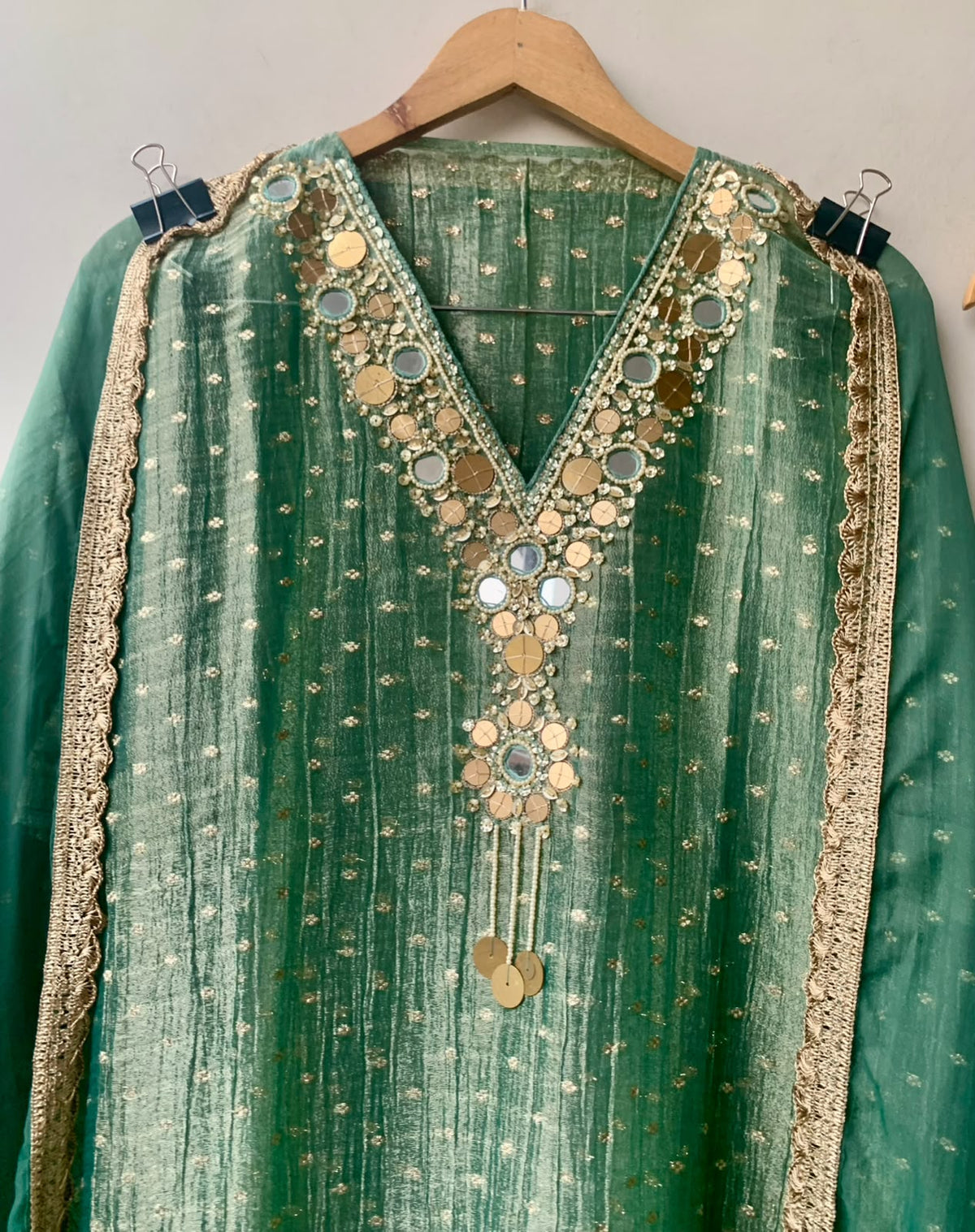 Banarasi Shimmer Silk Elegant Unstitched Suit Set