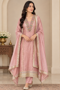 Banarsi shimmer tissue Embroidered Unstitched suit set