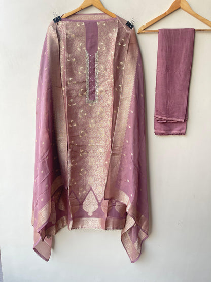 Pure Banarasi brocade silk unstitched ladies suit Rc19348 (a)