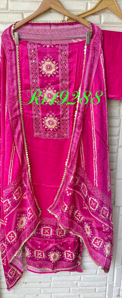 Gajji silk unstitched ladies suit  Rc19288