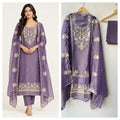 Elegant Shimmer Tissue Organza Unstitched 3 Pcs Suit Set