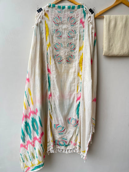 Mul chanderi printed ladies unstitched suit Rc19237 (a)
