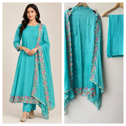 Classy Embroidered Designer Unstitched 3 Pcs Suit Set