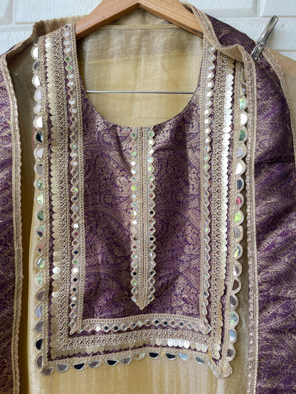 Crushed shimmer tissue unstitched ladies suit Rc17763 (b)