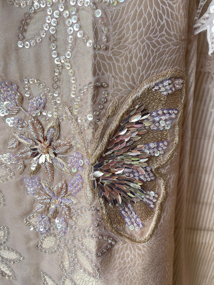 Pure brocade self banarasi shimmer silk unstitched ladies suit Rc17747 (b)