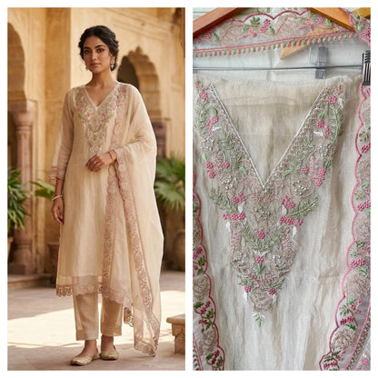 Crushed tissue unstitched ladies suit Rc19287