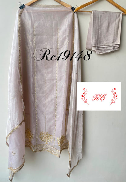 Crushed shimmer tissue fabric unstitched ladies suit Rc19148 (c)