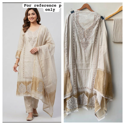 Banarasi mul chanderi ladies unstitched suit Rc19110