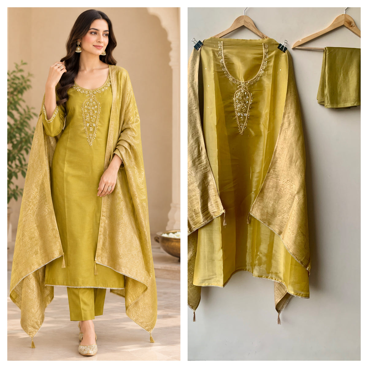 Shimmer silk Printed Unstitched Suit Set