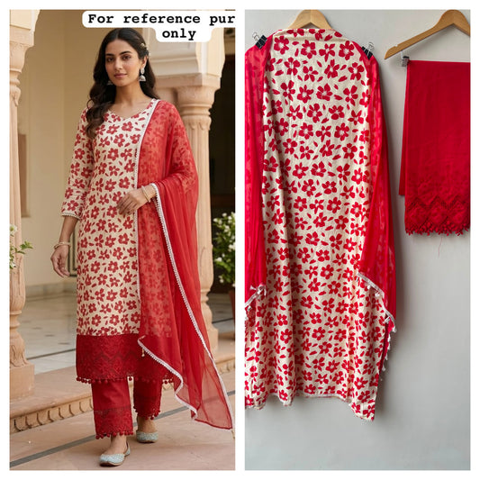 Cotton fabric printed ladies unstitched suit Rc19057
