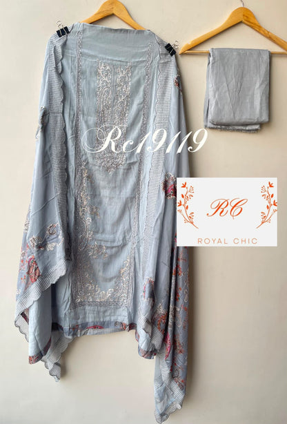 Mul chanderi unstitched ladies suit Rc19119