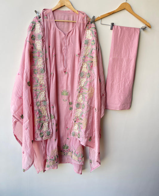 Mul Chanderi Unstitched Ladies Suit RC-18712 (a)