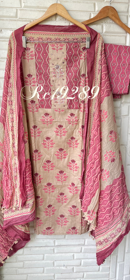 Cotton unstitched ladies suit Rc19289