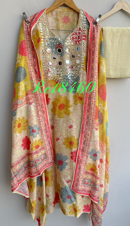 Pure Linen Printed Unstitched Ladies Suit RC-18460 – view 8