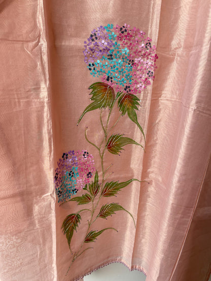 Shimmer Silk Brush Painted Elegant Unstitched Suit Set