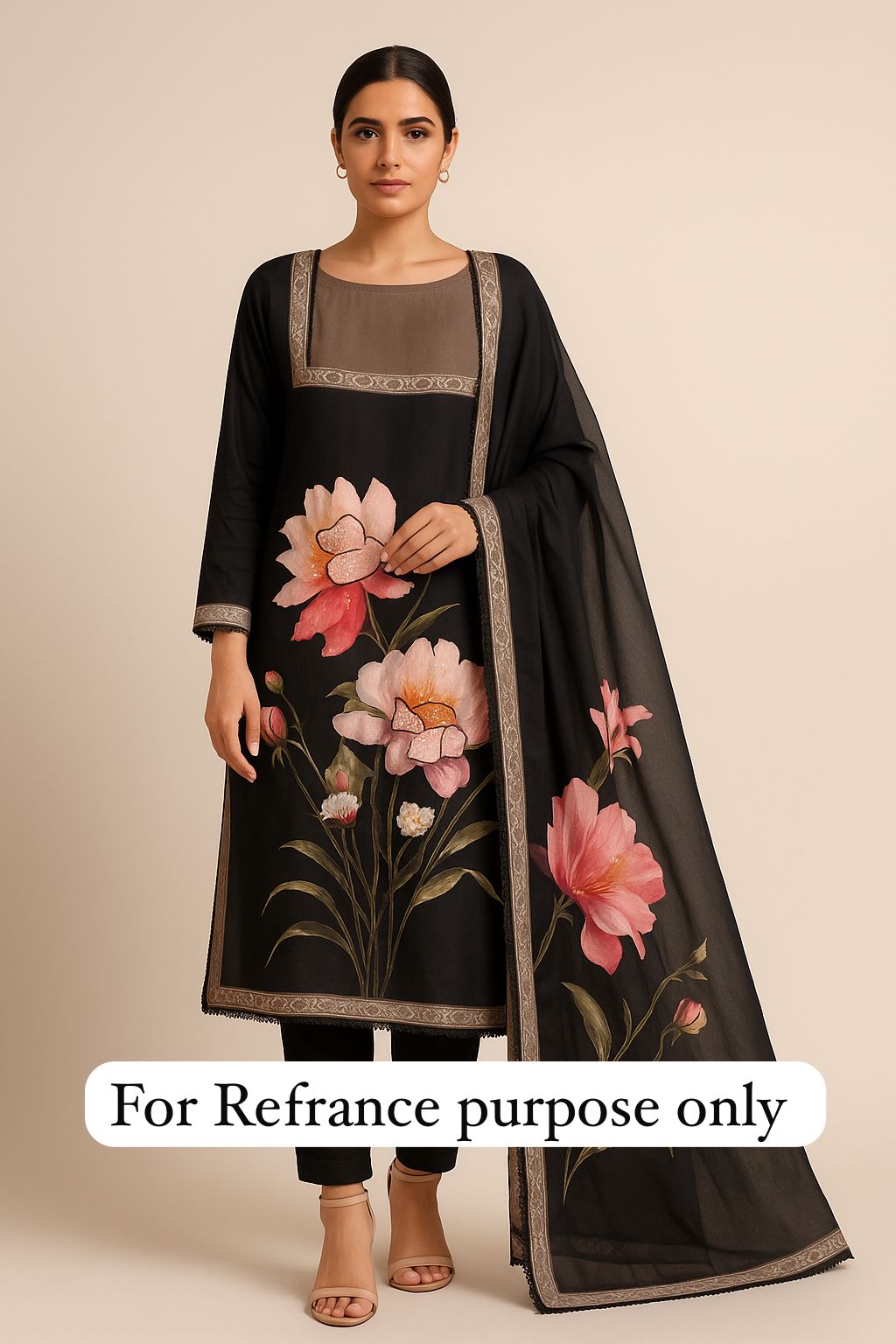 Pure crepe satin unstitched ladies suit Rc17715