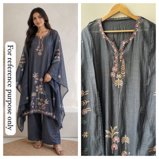 Fine mul chanderi unstitched ladies suit Rc18799
