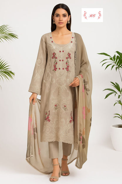 Organza unstitched ladies suit Rc17630 (a)